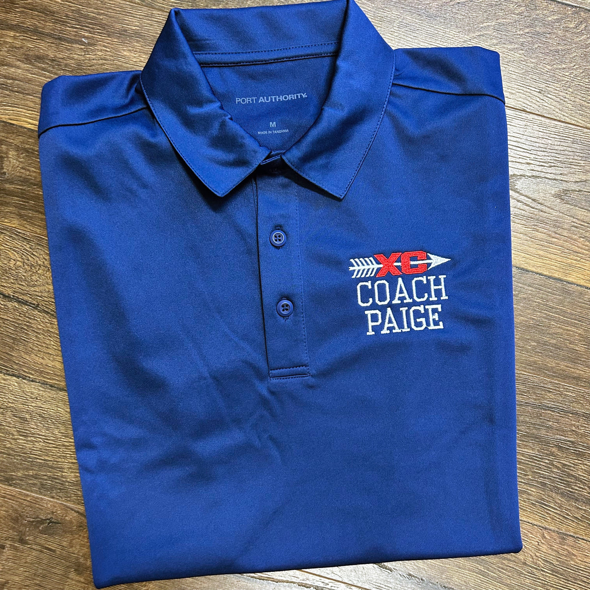 Custom Cross Country Coach Performance Polo X-Small / Carolina Blue