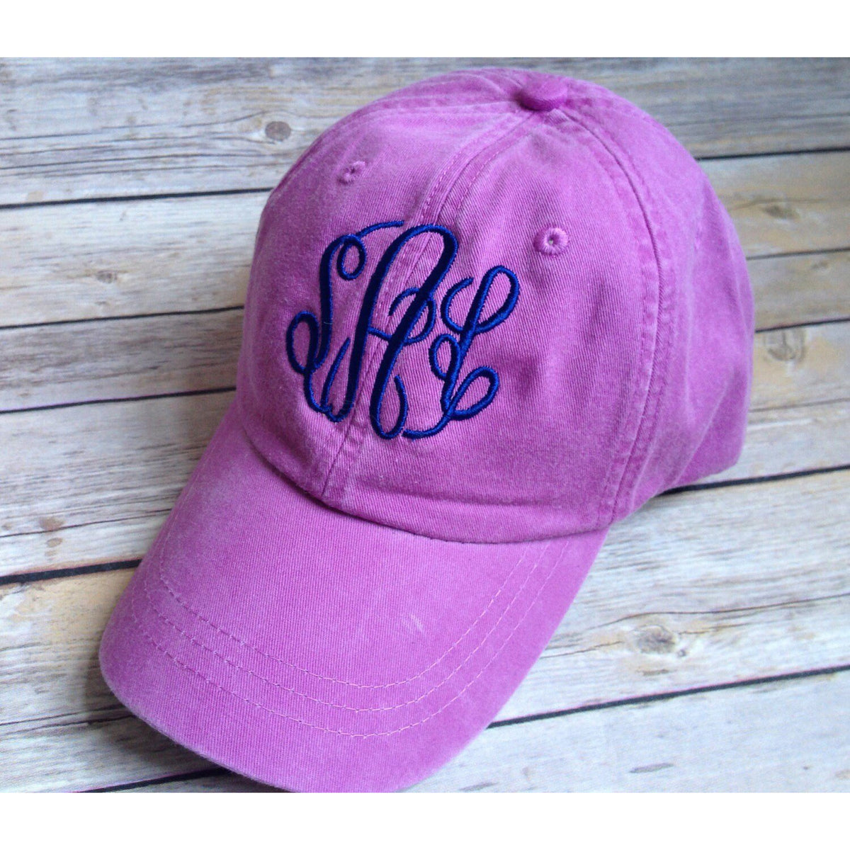 Monogram Baseball Hat: Seafoam/ Hot Pink Interlocking