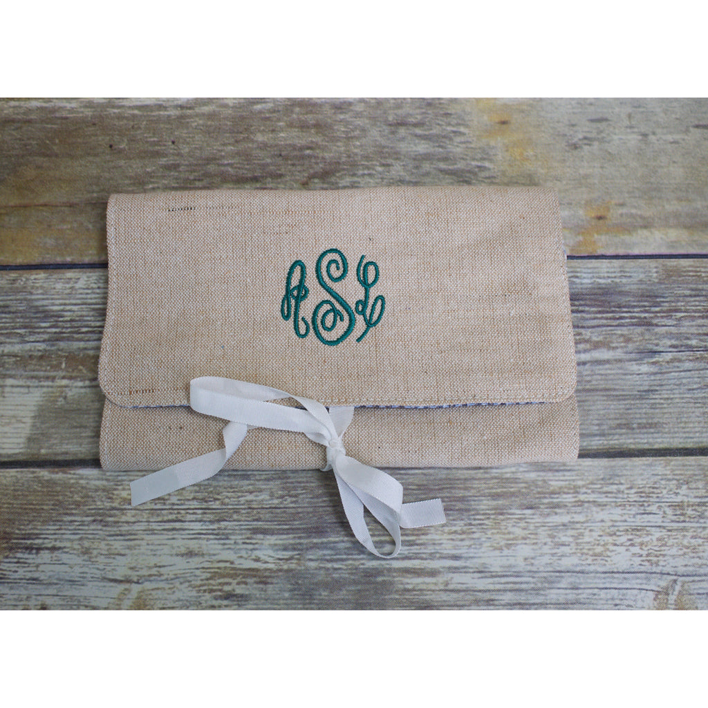 Monogrammed Jewelry Roll-AlfonsoDesigns