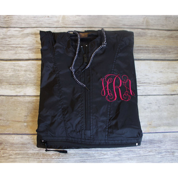 Monogrammed Pull Over Rain Jacket-AlfonsoDesigns