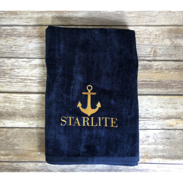 Personalized Boat Beach Towels-AlfonsoDesigns